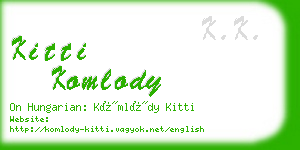 kitti komlody business card